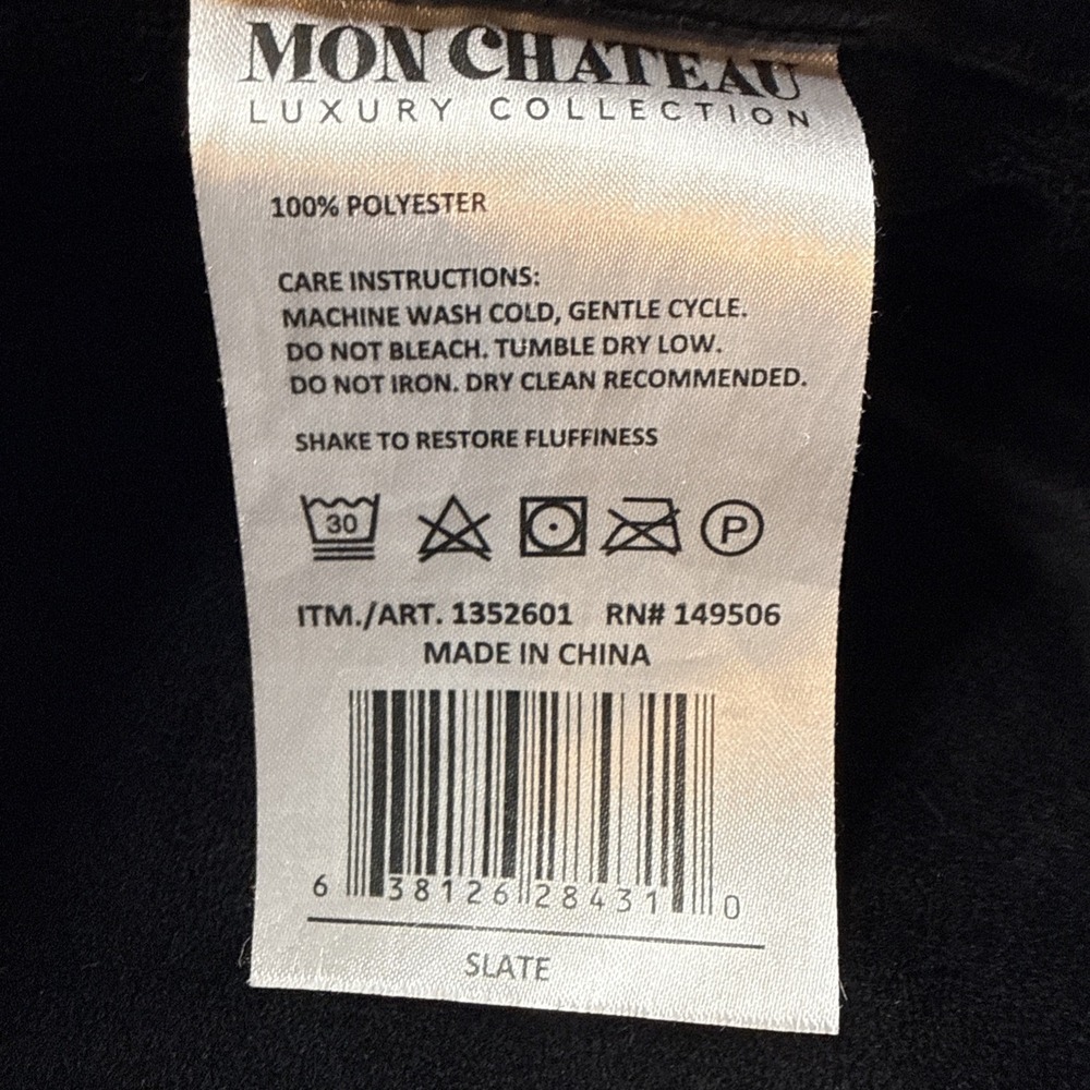 Mon Chateau Luxury Collection Luxe Faux Fur Throw Blanket 60X70 Slate - Picture 4 of 4